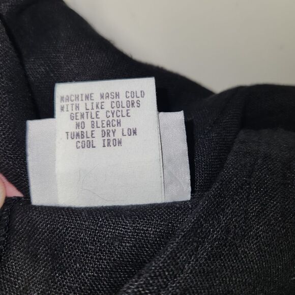 Vintage Women's Black Linen Sleeveless Lagenlook Sheath Dress Size 12 - Picture 9 of 11